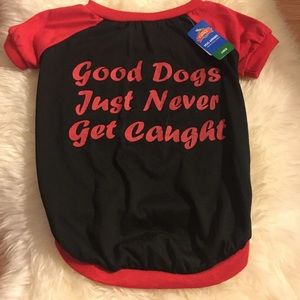 Dog T-Shirt Black/Red NEW with Tags